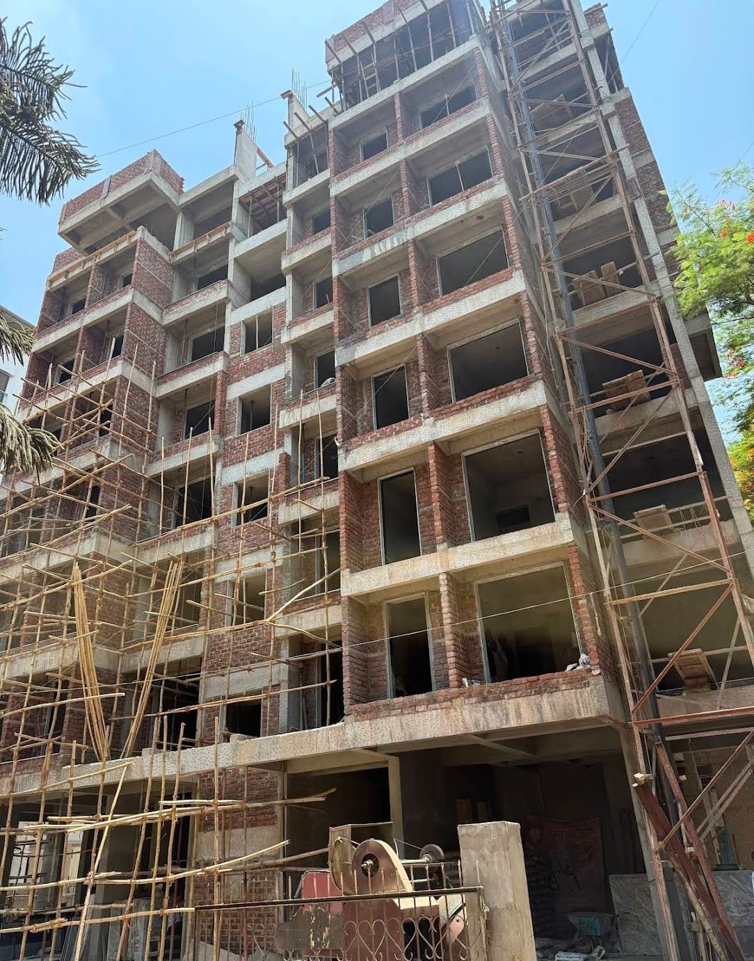 Ambika Sadan — brickwork and scaffolding